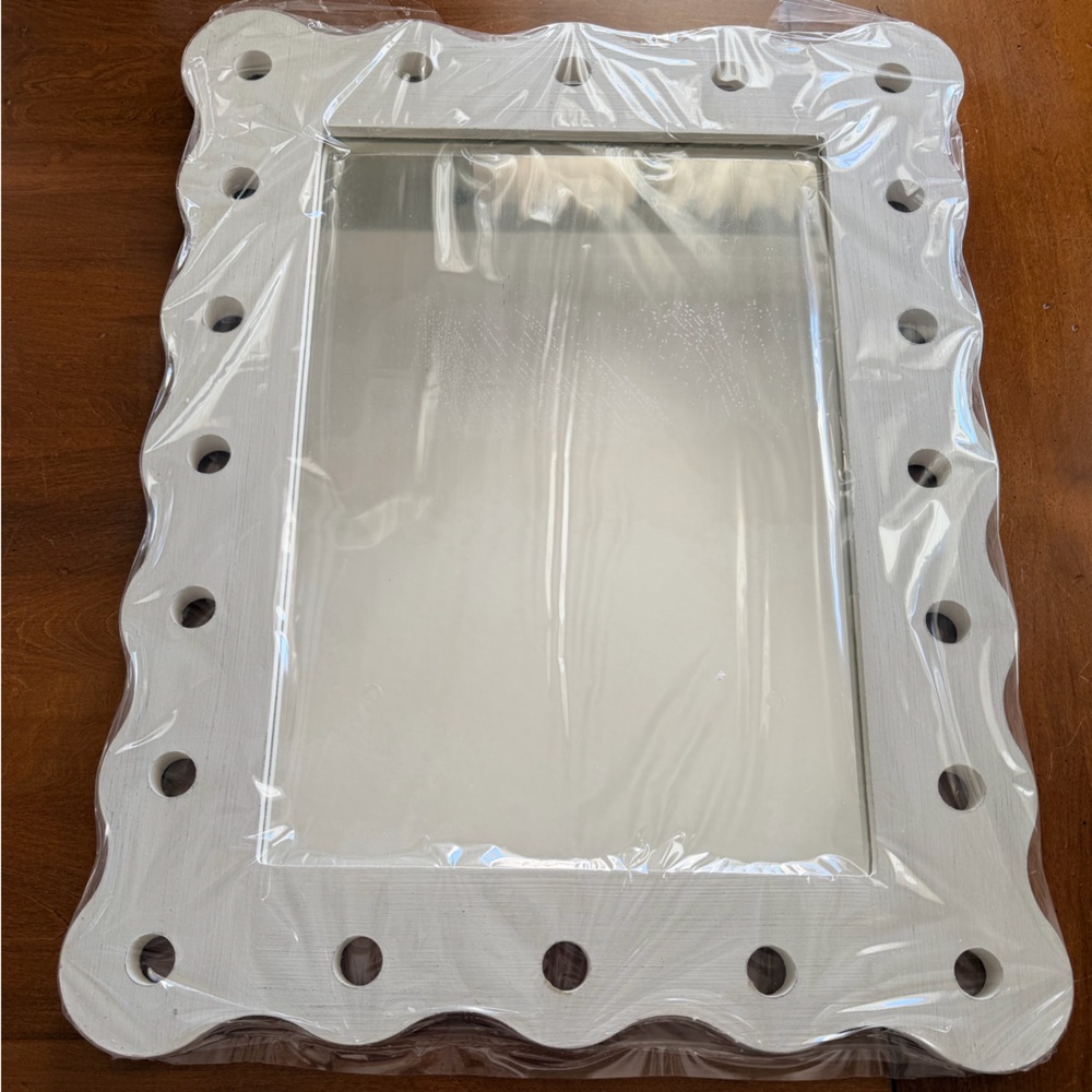 Southern Living White Scalloped Mirror - NEW